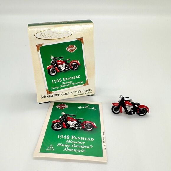 Hallmark 1948 Panhead Miniature Harley Davidson Motorcycles 2003 Ornament - Picture 1 of 10